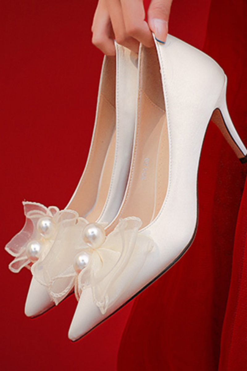 chaussure talon blanche mariage