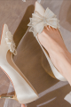 Beige wedding pumps with stylish bow on the front - Ref CH131 - 06