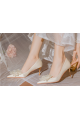 Beige wedding pumps with stylish bow on the front - Ref CH131 - 07