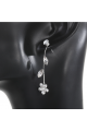 White flower fancy earrings and saltire - Ref E008 - 04