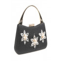 Somptueux pochette avec fleur ornée de perles couleur noir - Ref SAC1228 - 03