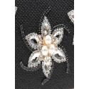 Somptueux pochette avec fleur ornée de perles couleur noir - Ref SAC1228 - 07