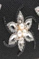 Somptueux pochette avec fleur ornée de perles couleur noir - Ref SAC1228 - 07
