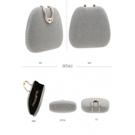 Pochette glamour avec chaîne argenté couleur gris