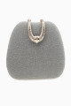 Pochette glamour avec chaîne argenté couleur gris - Ref SAC1234 - 03