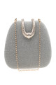 Pochette glamour avec chaîne argenté couleur gris - Ref SAC1234 - 06
