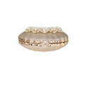 Sublime pochette dorée pour mariage ornée de perles et de fleurs - Ref SAC1238 - 03