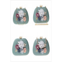 Pochette glamour pour mariage fleur 3D et chaîne argenté couleur pastel - Ref SAC1240 - 03