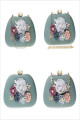 Pochette glamour pour mariage fleur 3D et chaîne argenté couleur pastel - Ref SAC1240 - 03