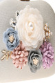 Pochette glamour pour mariage fleur 3D et chaîne argenté couleur blanc - Ref SAC1243 - 06