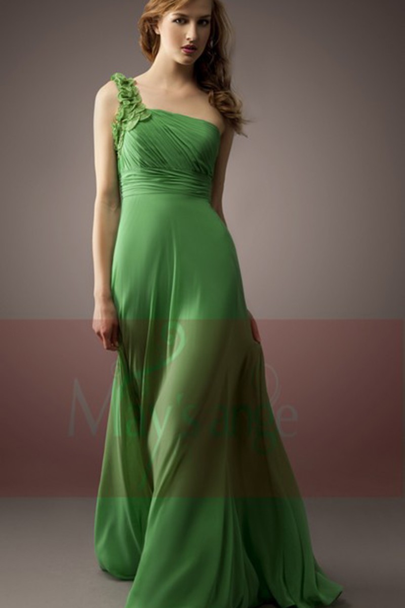 Robe de soirée verte longue Caresse Florale - Ref L034 - 01 Robe de soirée verte longue Caresse Florale - Ref L034 - 01