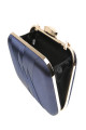 Pochette de soirée tressée rectangle couleur bleu - Ref SAC1245 - 03