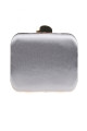 Pochette de soirée tressée rectangle couleur gris - Ref SAC1246 - 05