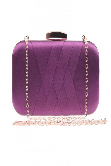 Pochette de soirée tressée rectangle couleur violet - SAC1247 #1
