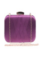 Pochette de soirée tressée rectangle couleur violet - Ref SAC1247 - 02