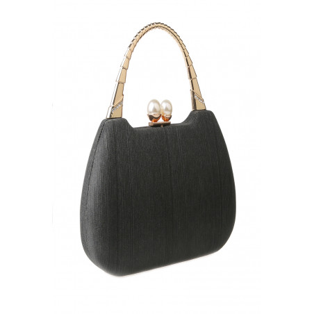 pochette de luxe avec perles blanches