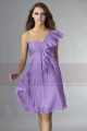 Short Violet One-Shoulder Ruffled Cocktail Party Dress - Ref C131 - 037