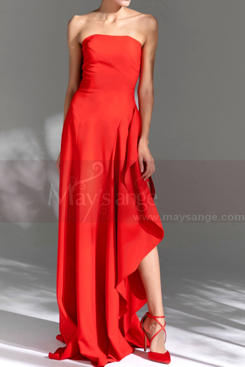 Glamorous long strapless cocktail dress for party - Ref L2067 - 01