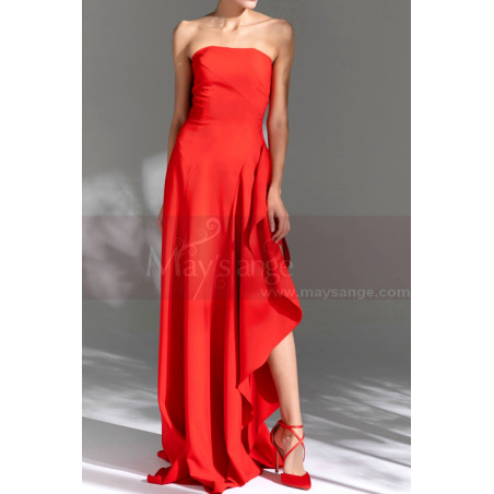 Glamorous long strapless cocktail dress for party
