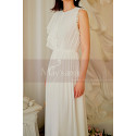Robe de soirée blanche mousseline chic et glamour pour fête - Ref L2069 - 02