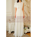 Robe de soirée blanche mousseline chic et glamour pour fête - Ref L2069 - 04