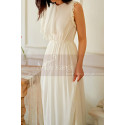 Robe de soirée blanche mousseline chic et glamour pour fête - Ref L2069 - 06