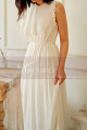 Robe de soirée blanche mousseline chic et glamour pour fête - Ref L2069 - 06