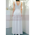 Simple and chic long white evening dress with V neckline at the back - Ref L2070 - 02