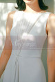 Simple and chic long white evening dress with V neckline at the back - Ref L2070 - 05