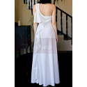 Long white cocktail dress with back design - Ref C2086 - 02