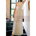 Long white cocktail dress with back design - Ref C2086 - 04