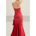 Long red satin mermaid evening dress - Ref L2072 - 02