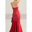 Robe de soirée rouge long en satin sirène - Ref L2072 - 02