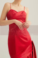 Long red satin mermaid evening dress - Ref L2072 - 03