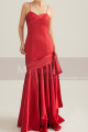 Long red satin mermaid evening dress - Ref L2072 - 04