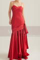 Robe de soirée rouge long en satin sirène - Ref L2072 - 04