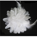 Beautiful White Lace Bridal Hair Flower - Ref B008 - 02