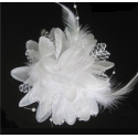 Fleur Cheveux Mariage Blanche Dentelle - Ref B008 - 02