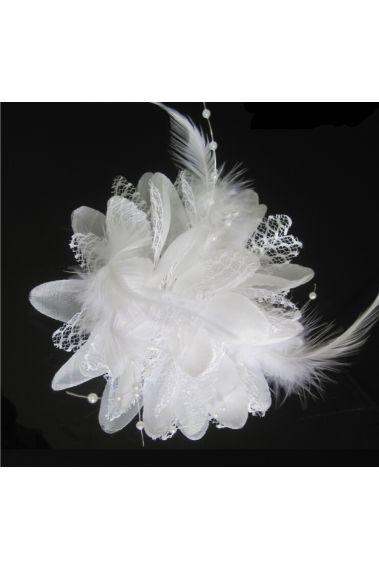 Beautiful White Lace Bridal Hair Flower - B008 #1