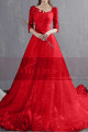 A-line Illusion Organza Bridal Dress With Train - Ref M1904 - 06