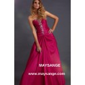 Prom evening dress in Taffeta color fuchsia - Ref L147 - 02