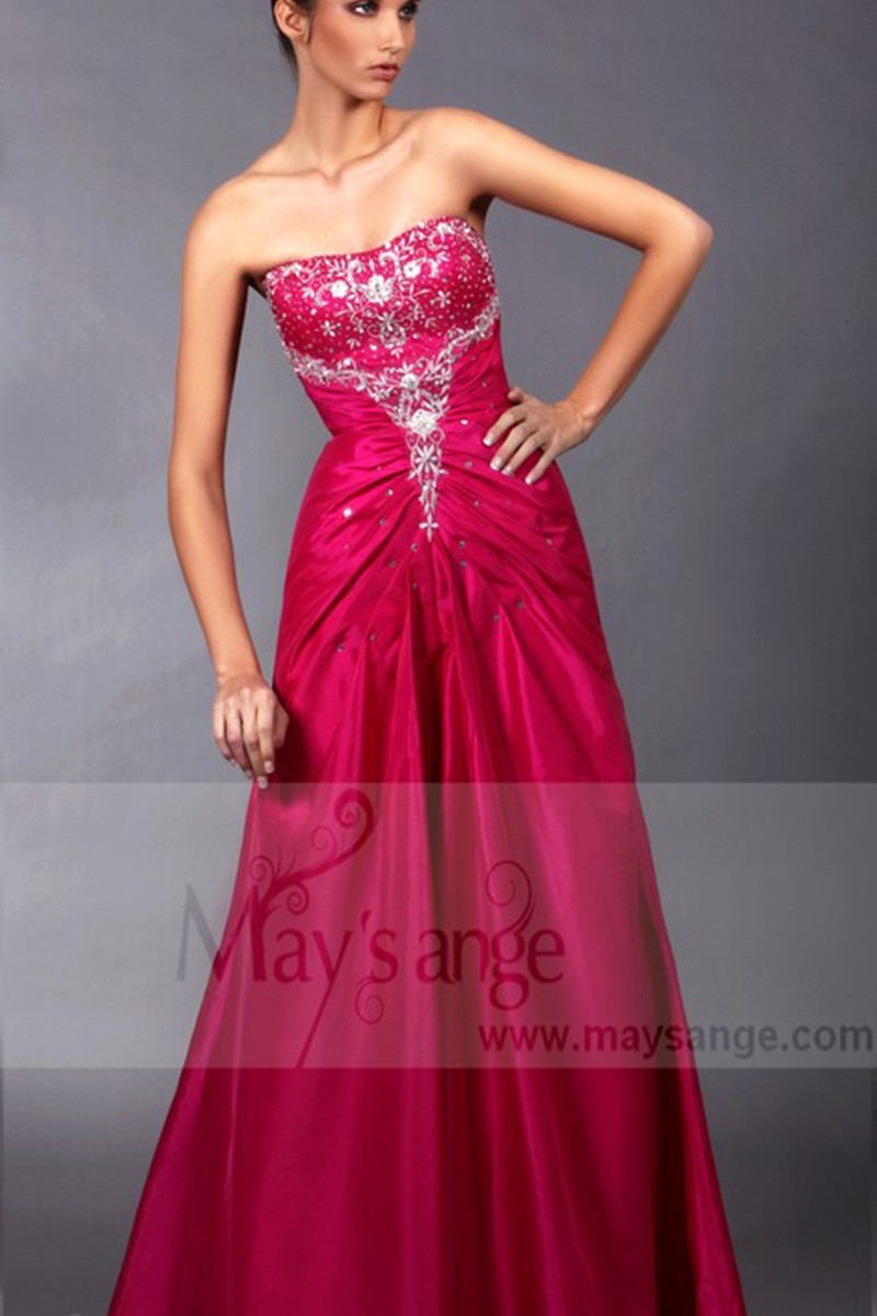 Long Formal Dress With Rhinestones And Beads - Ref L129 - 01