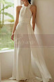 White evening dress with elegant little train - Ref L2076 - 03