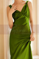 Robe de soirée long vert satine - Ref L2078 - 02