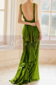 Robe de soirée long vert satine - Ref L2078 - 04