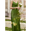 Robe long de cocktail vert demoiselle - Ref C2058 - 05