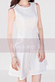 Petite robe blanche cocktail courte - Ref C2059 - 02
