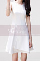 Petite robe blanche cocktail courte - Ref C2059 - 03