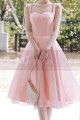 Robe de cocktail princesse courte rose - Ref C2061 - 03