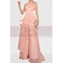 Long shiny salmon pink evening dress - Ref L2079 - 02